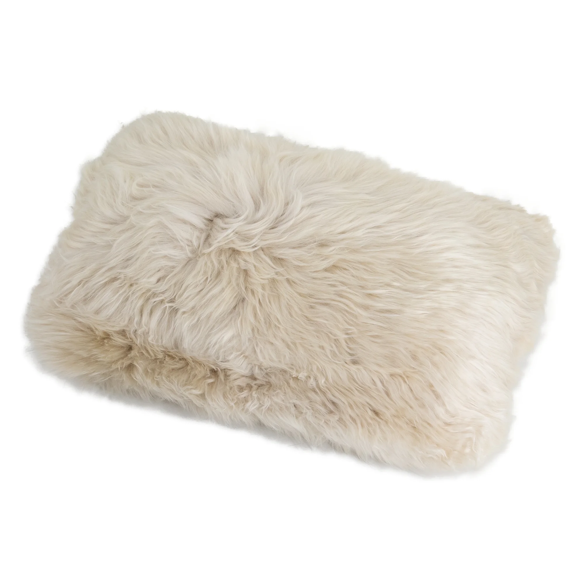 Double Sided Beige Sheepskin Cushion 30x50cm - Image 2