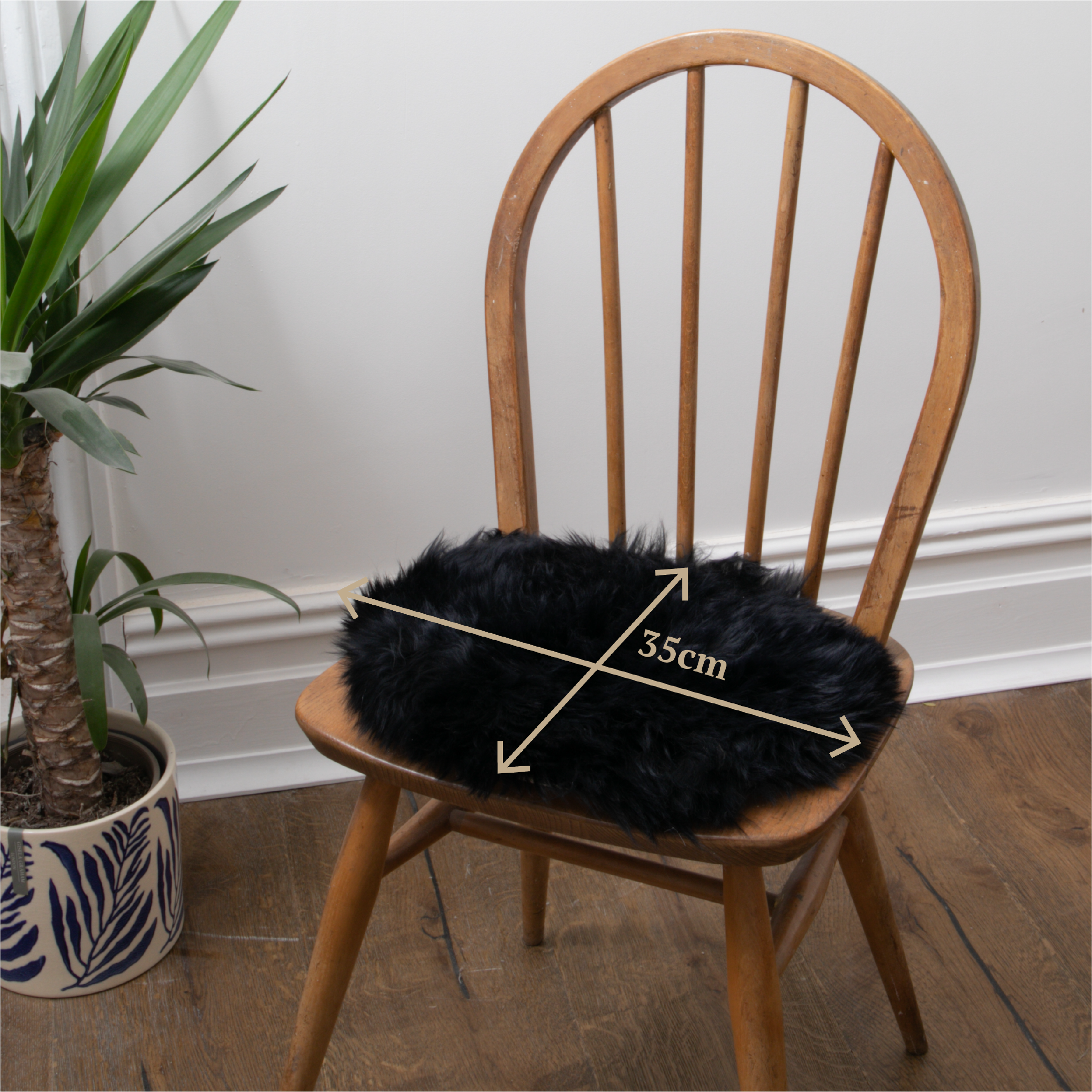 Genuine Round Sheepskin Chair Pad - Ivory White