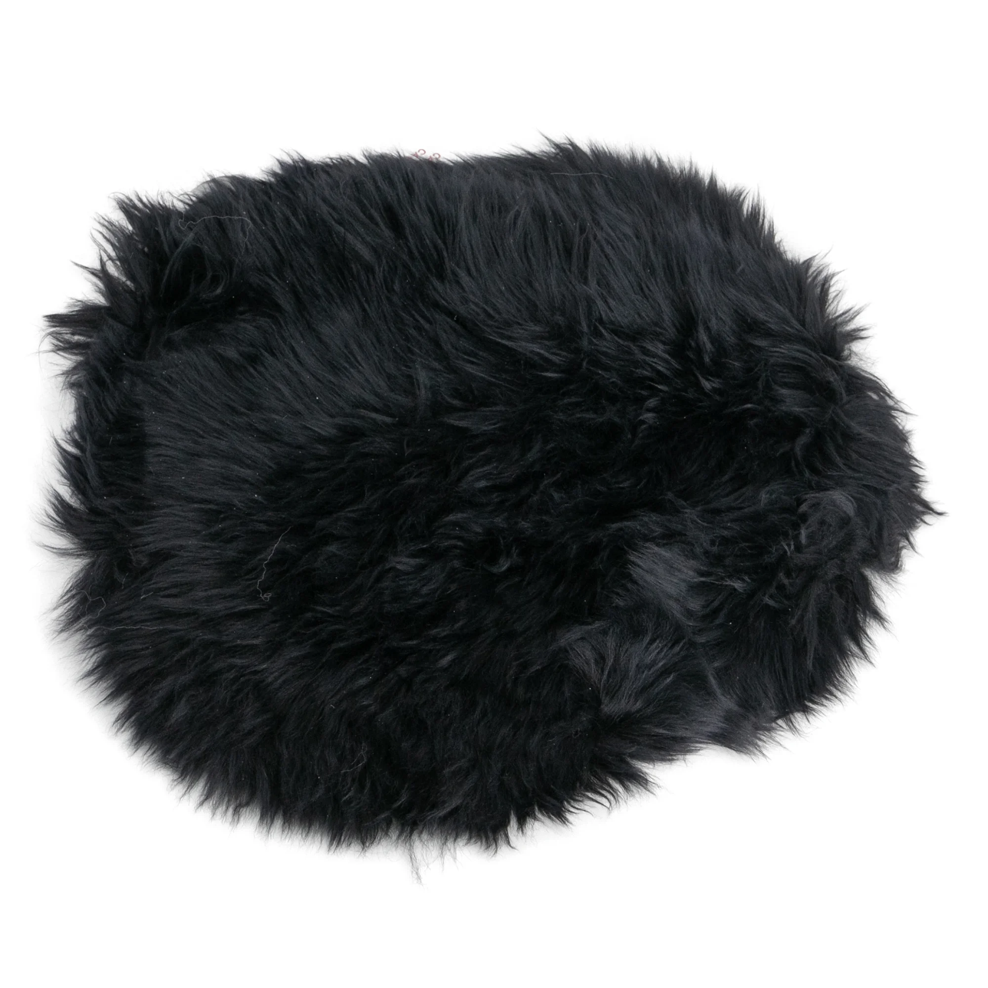 Genuine Round Sheepskin Chair Pad Black