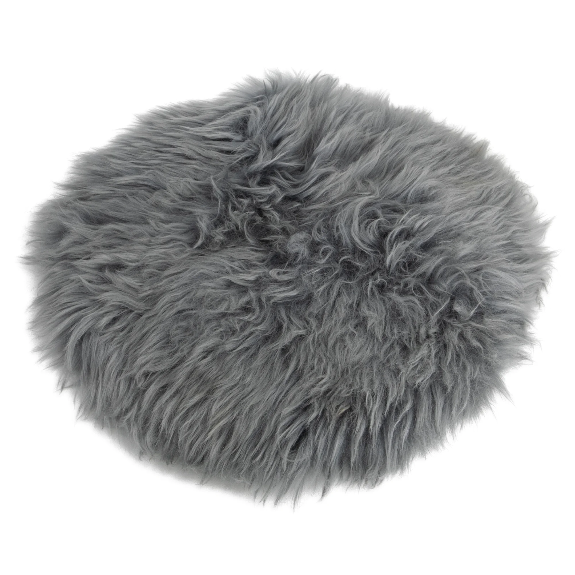 Sheepskin Chair Pad Round Grey - Image 2