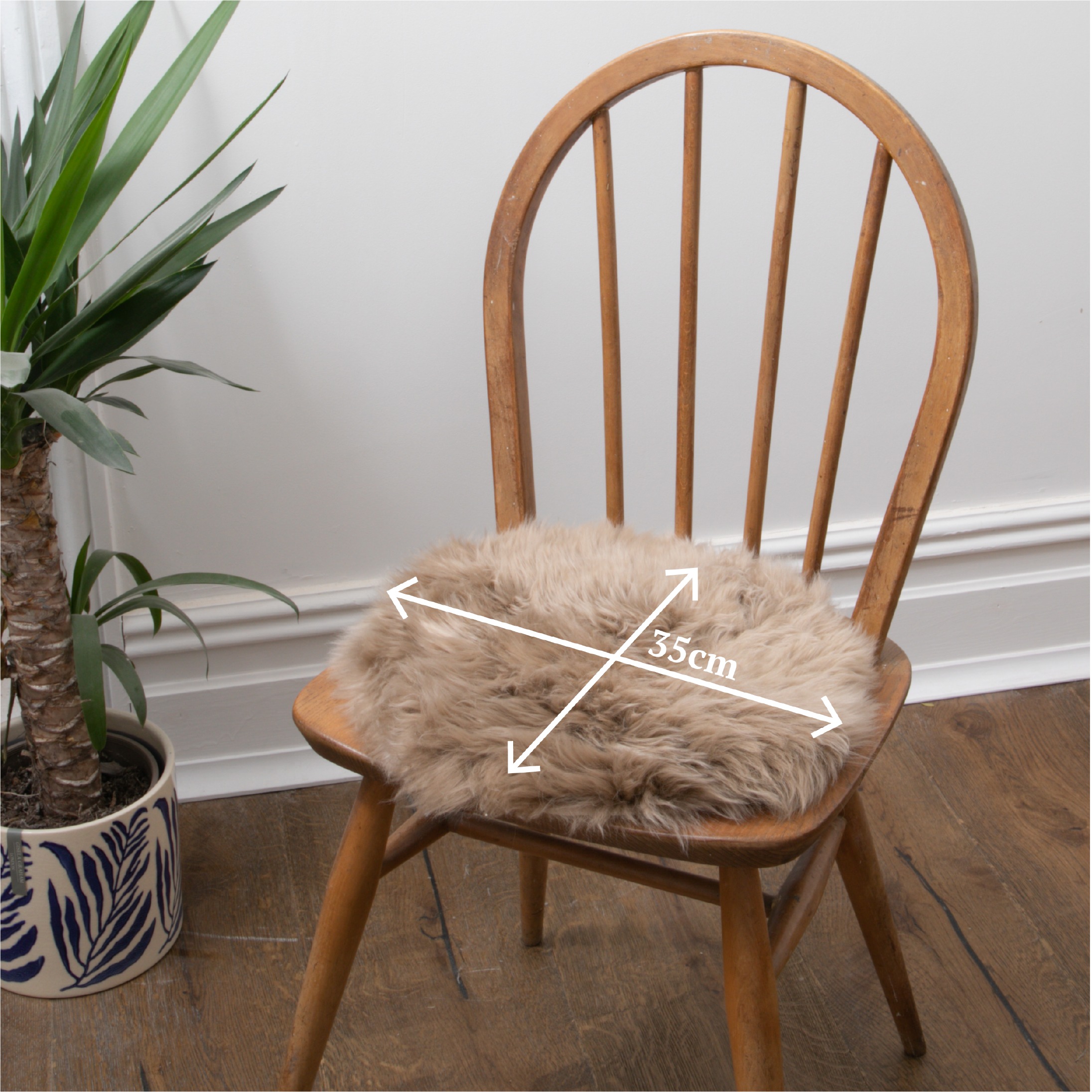 Genuine Round Sheepskin Chair Pad - Ivory White