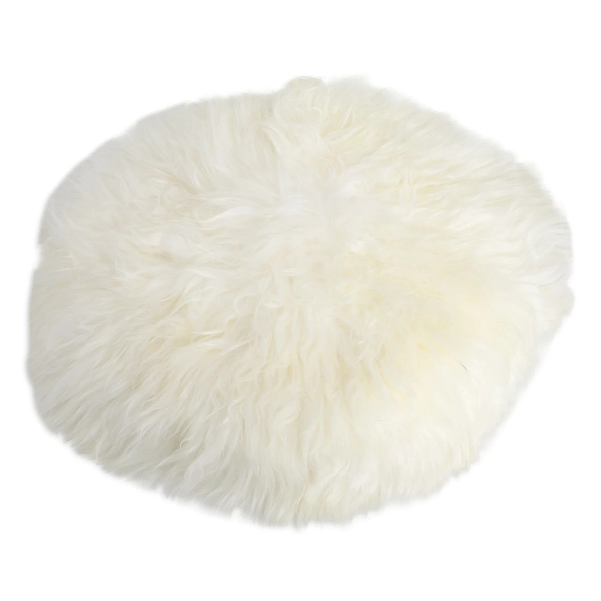 Sheepskin Chair Pad Round Ivory White - Image 2