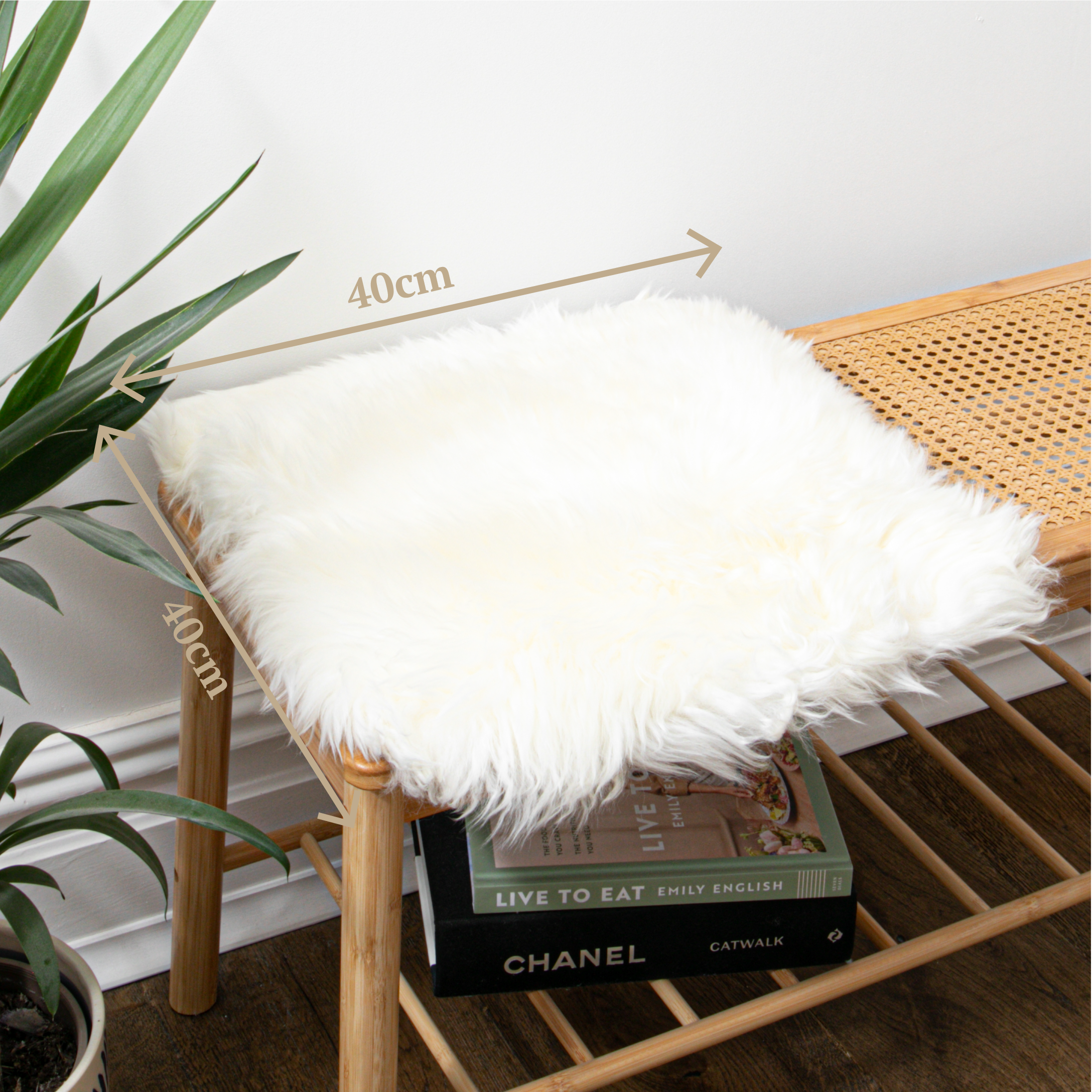 Genuine Round Sheepskin Chair Pad - Ivory White