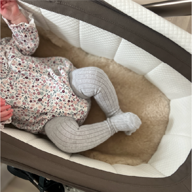 Baby Sheepskin Pram Liner - Beige - Image 3
