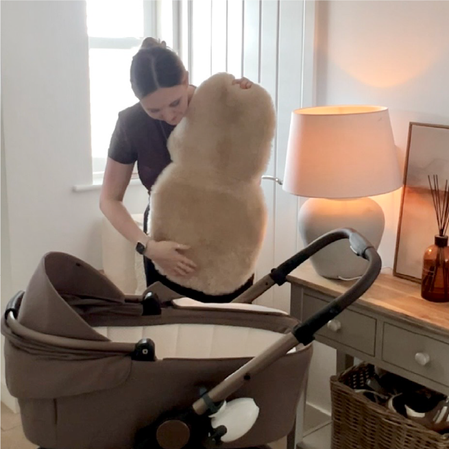 Baby Sheepskin Pram Liner - Beige - Image 4