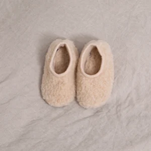 Merino Wool Baby Slippers Beige