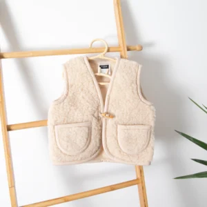 Merino Wool Beige Baby Gilet
