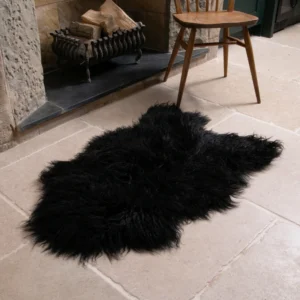Black Icelandic Sheepskin Rug