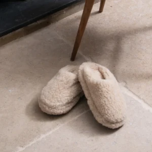 Beige Merino Wool Slippers