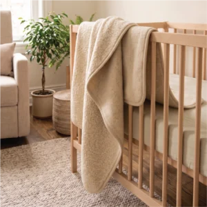 Beige Baby Merino Wool Blanket