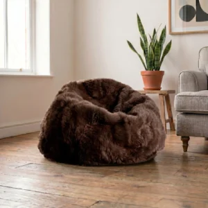 XXL Luxurious Chocolate Brown Sheepskin Beanbag