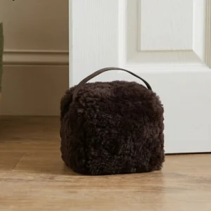 Chocolate Brown Sheepskin Doorstop
