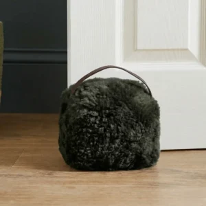 Forest Green Sheepskin Doorstop
