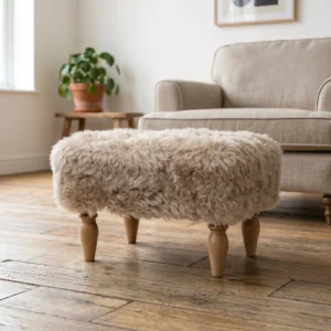 Shearling Lambskin Champagne Stool