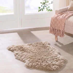 90cm Beige Sheepskin Rug