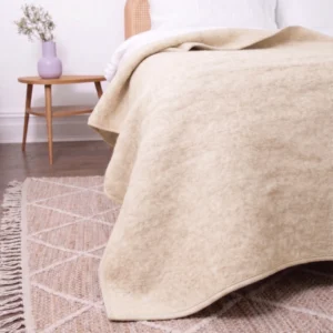 Beige Merino Wool Blanket