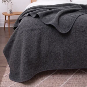 Grey Merino Wool Blanket