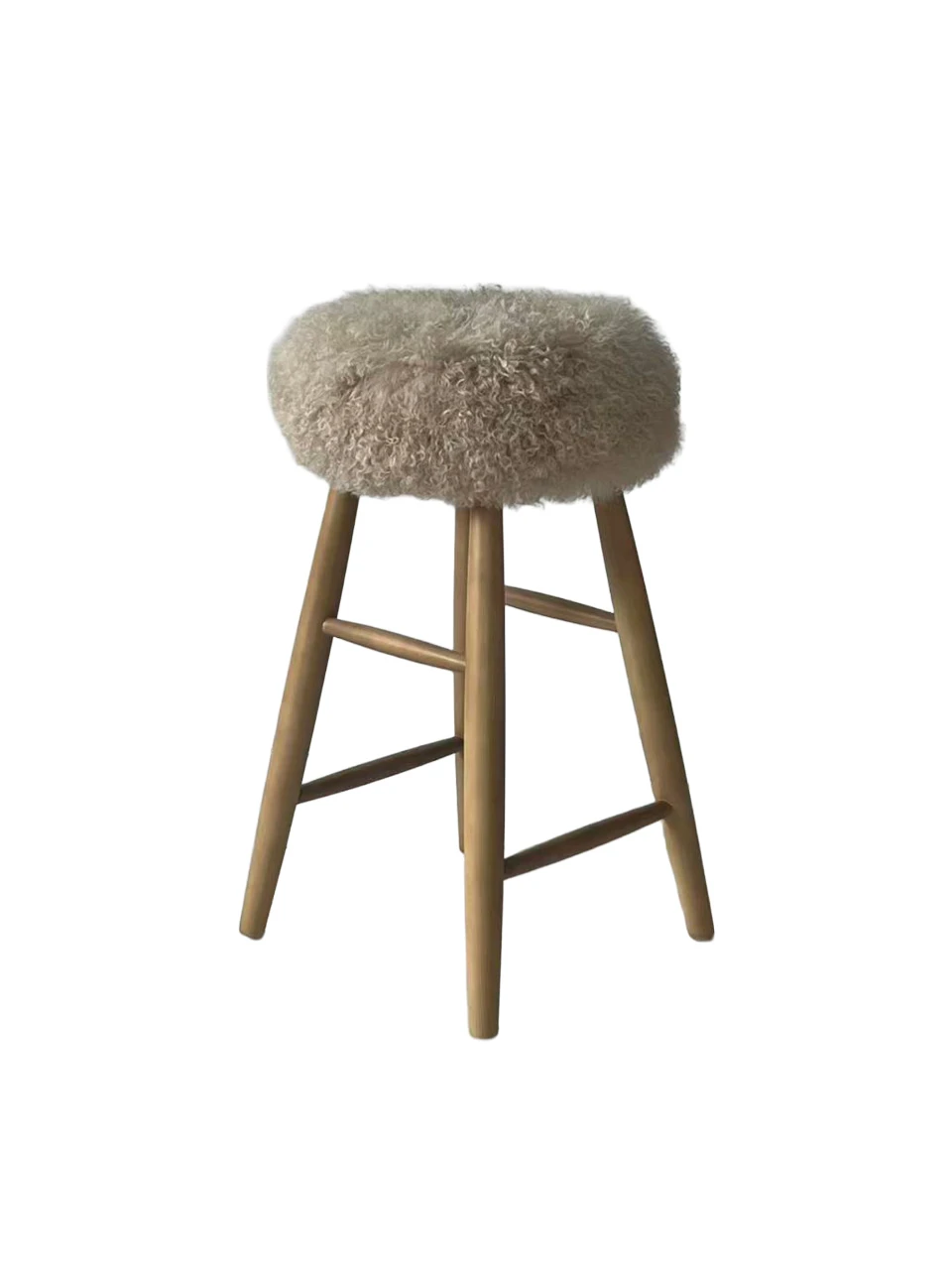 Curly Sheepskin Bar Stool - Image 2