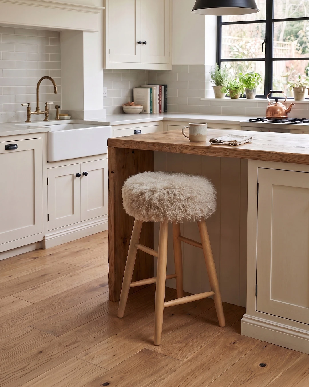 Curly Sheepskin Bar Stool - Image 5