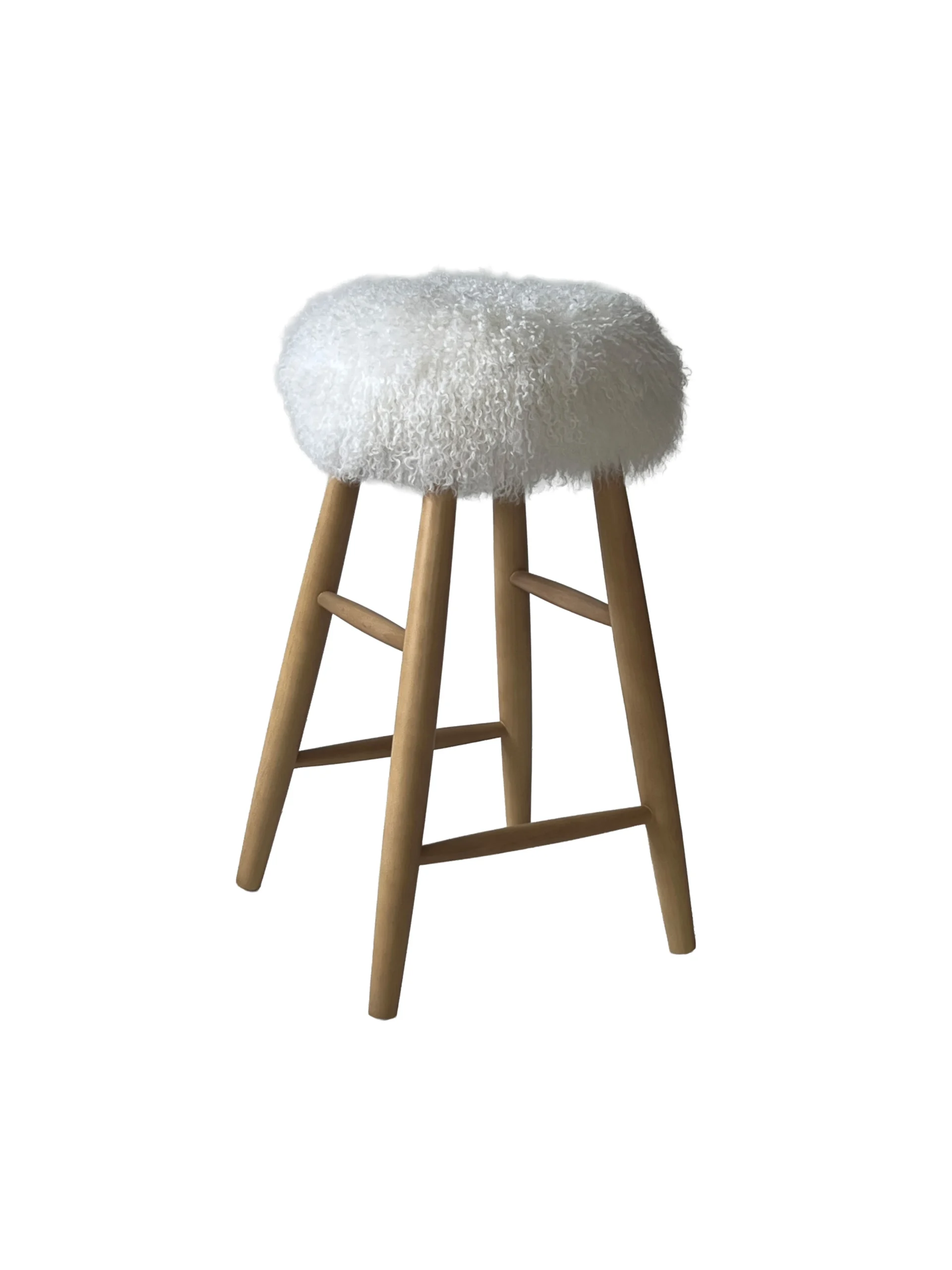Curly Sheepskin Bar Stool - Image 13