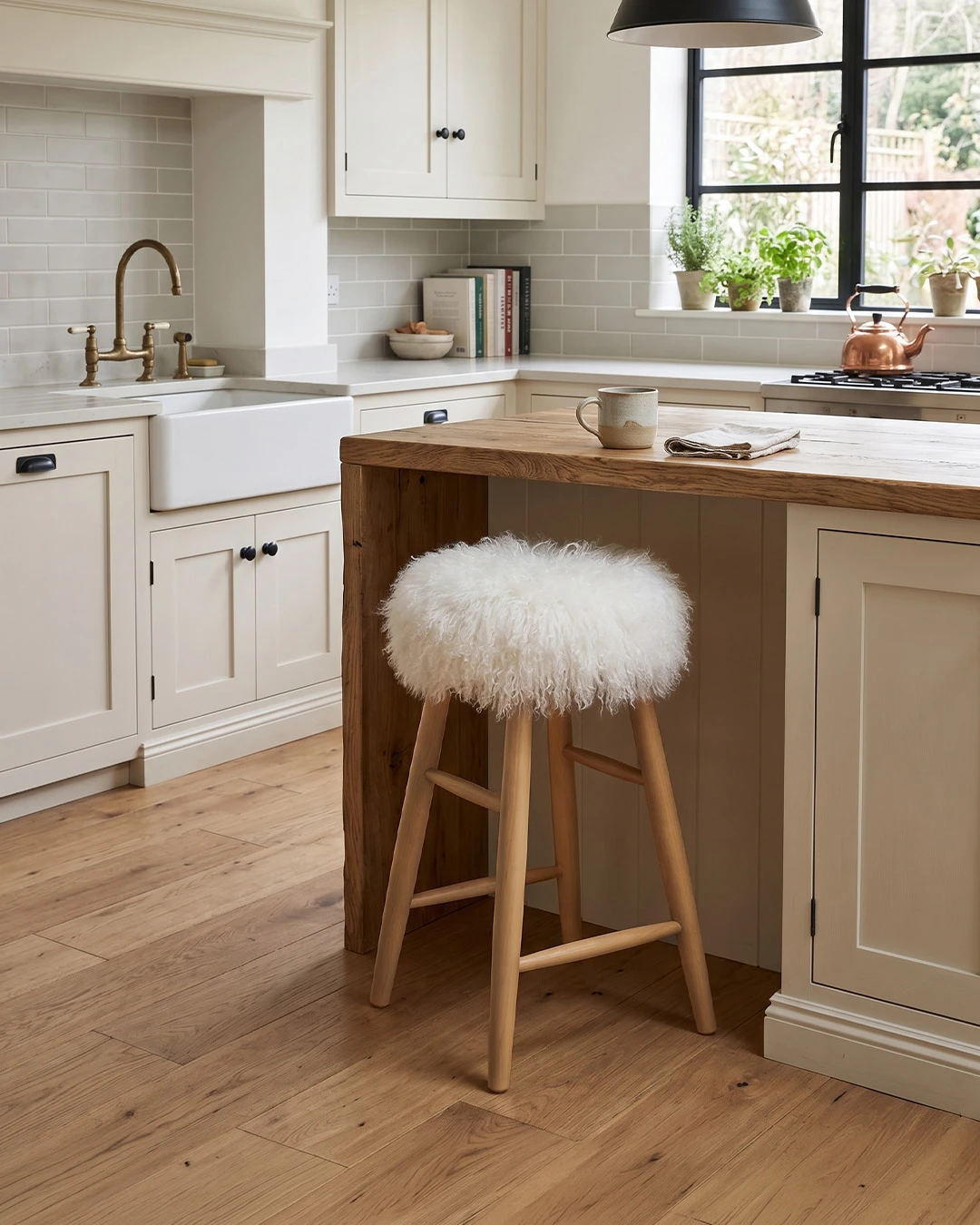 Curly Sheepskin Bar Stool - Image 15
