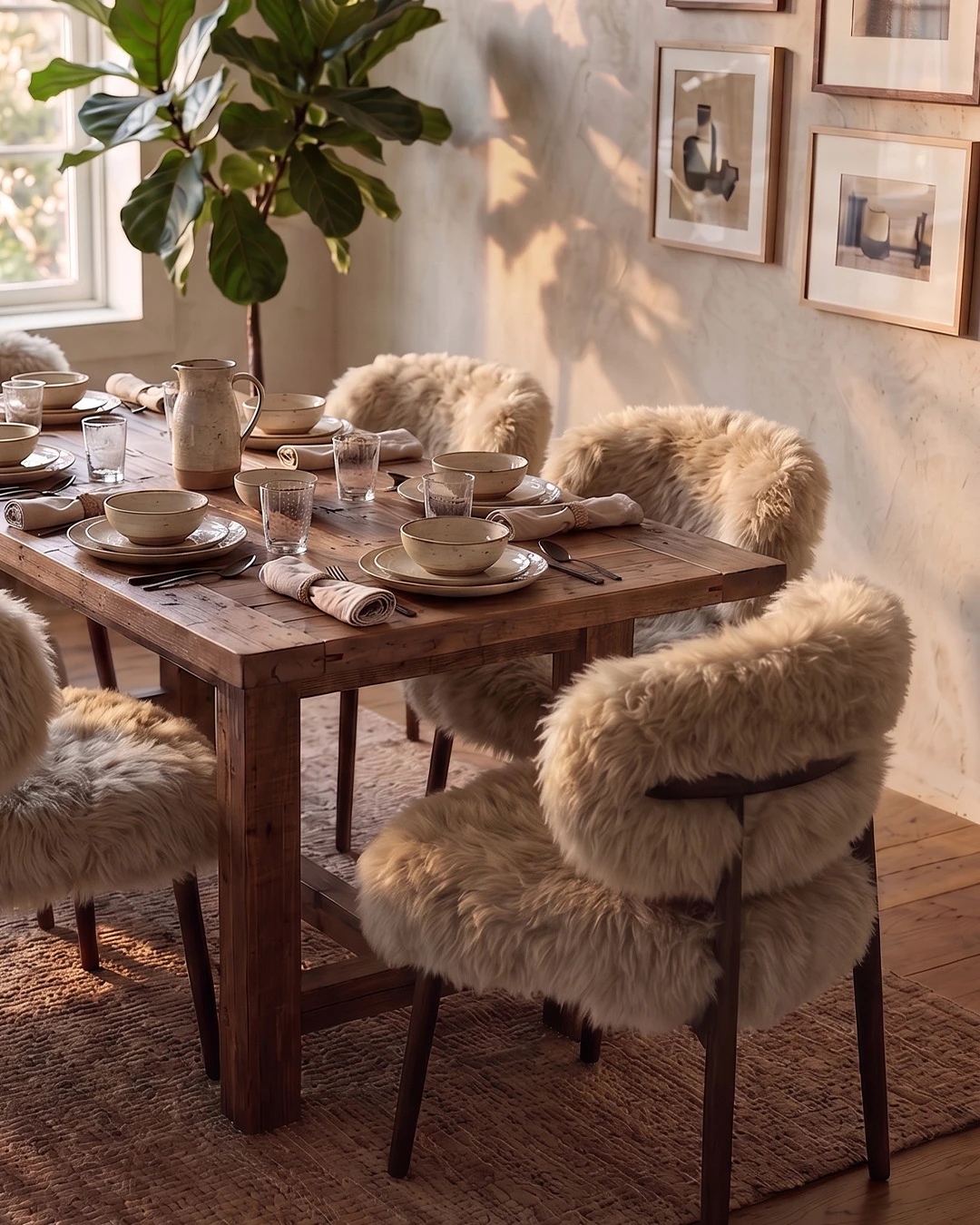 Genuine Longwool Sheepskin Dining Chair (set of 2) - Image 10