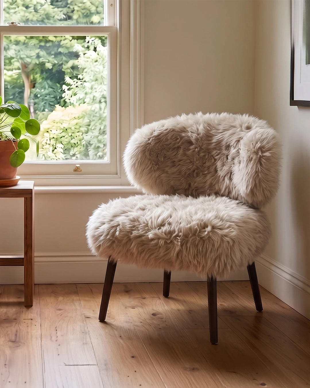 Genuine Longwool Sheepskin Dining Chair (set of 2) - Image 7