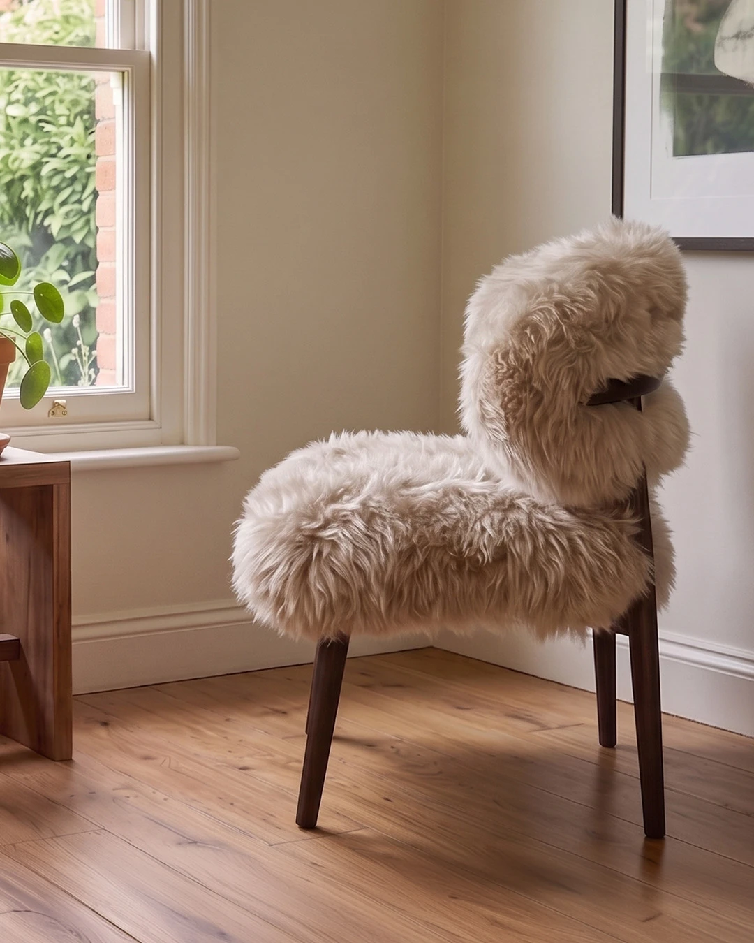 Genuine Longwool Sheepskin Dining Chair (set of 2) - Image 8
