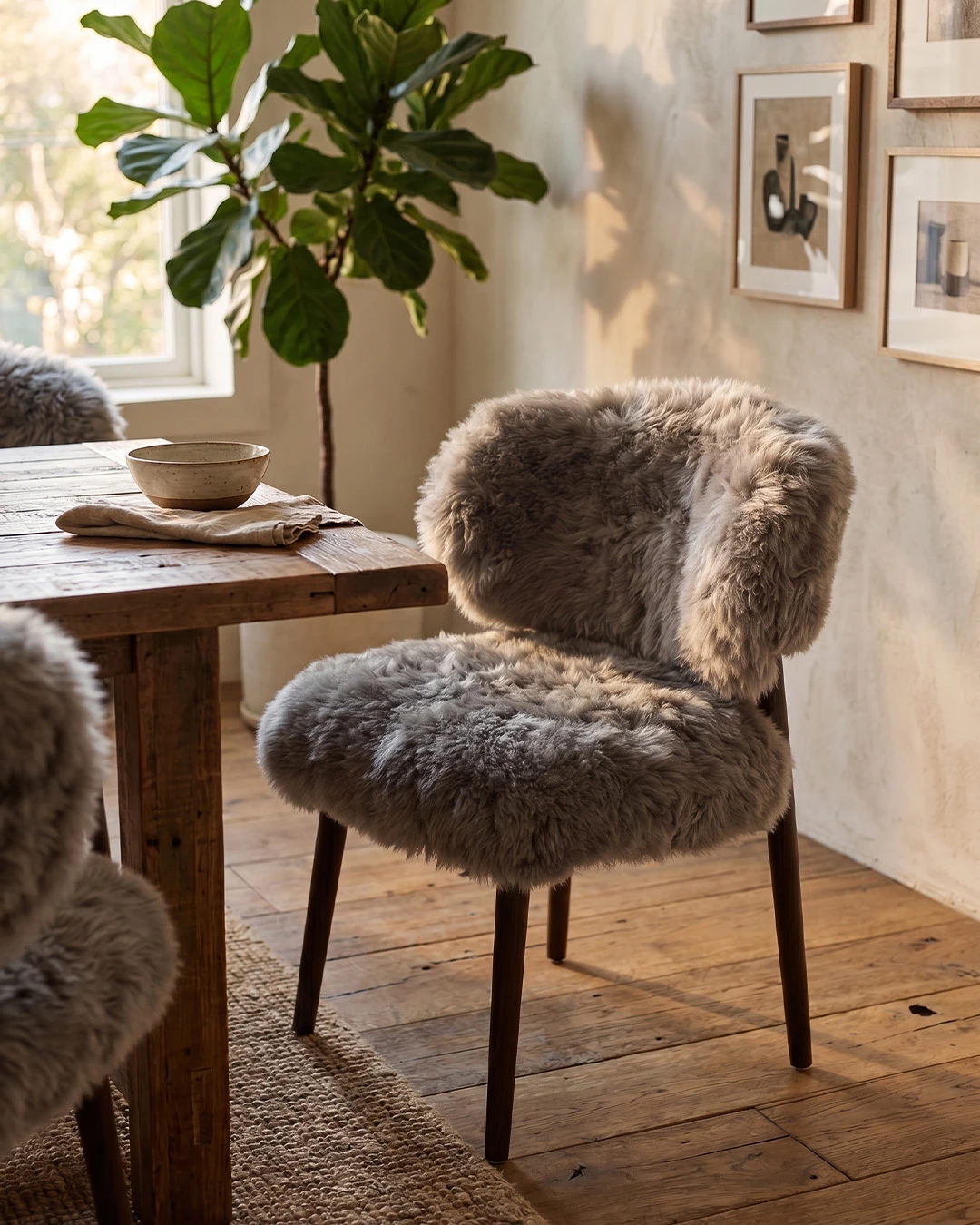Genuine Longwool Sheepskin Dining Chair (set of 2) - Image 19