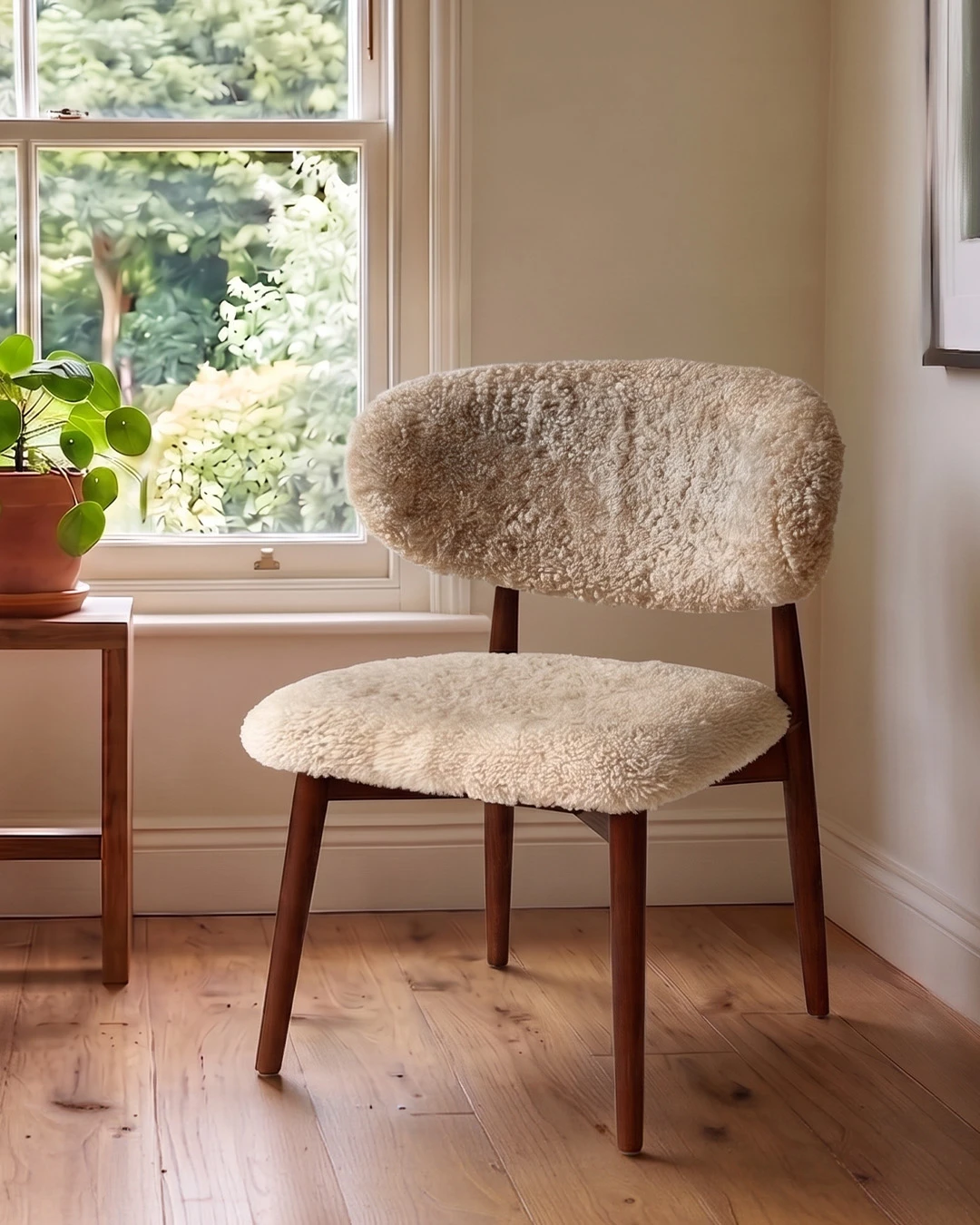 Genuine Short Fur Sheepskin Dining Chair (set of 2) - Image 17