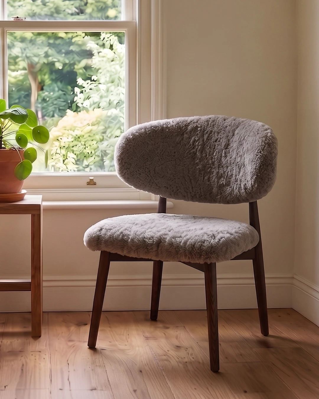 Genuine Short Fur Sheepskin Dining Chair (set of 2) - Image 8