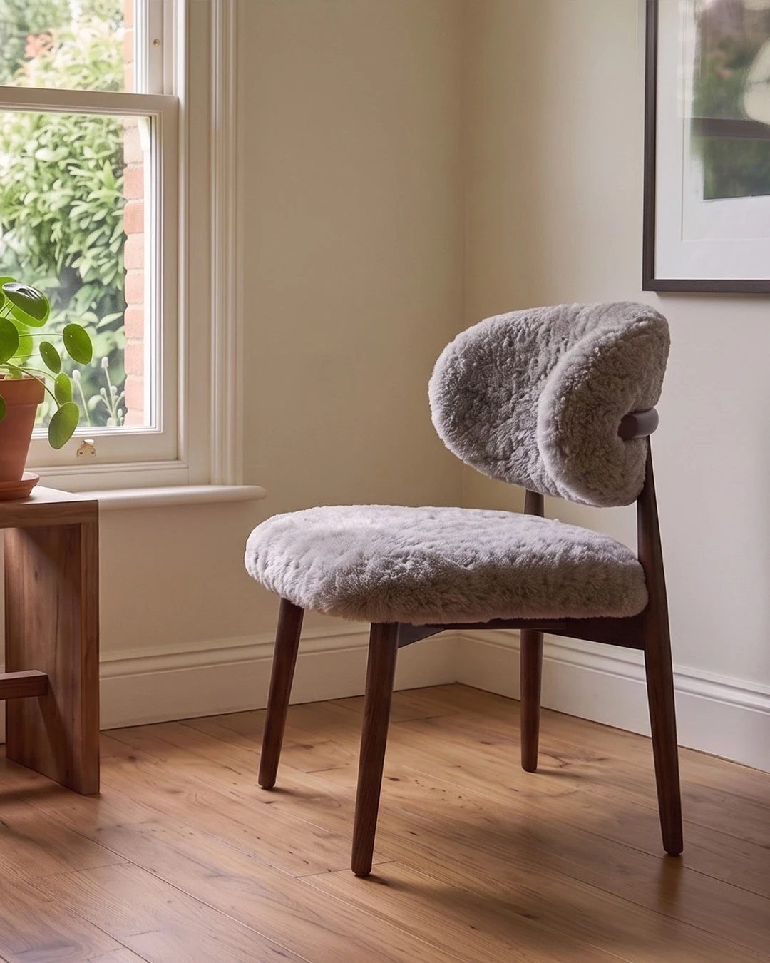Genuine Short Fur Sheepskin Dining Chair (set of 2) - Image 7