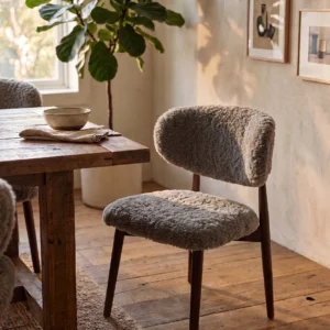 Genuine Short Fur Sheepskin Dining Chair (set of 2)